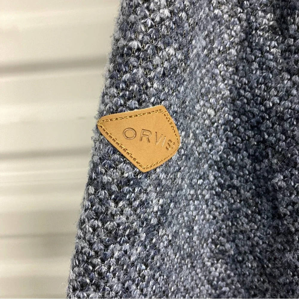 Orvis Heathered Blue Zip-Up Sweater - Picture 9 of 13